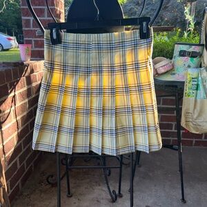 Plaid Pleated Skirt in Yellow and Black